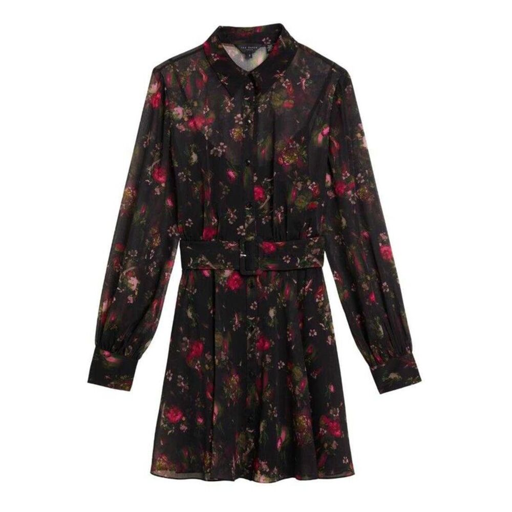 Ted Baker Womens/Ladies Ebene Printed Collared Dress / Black